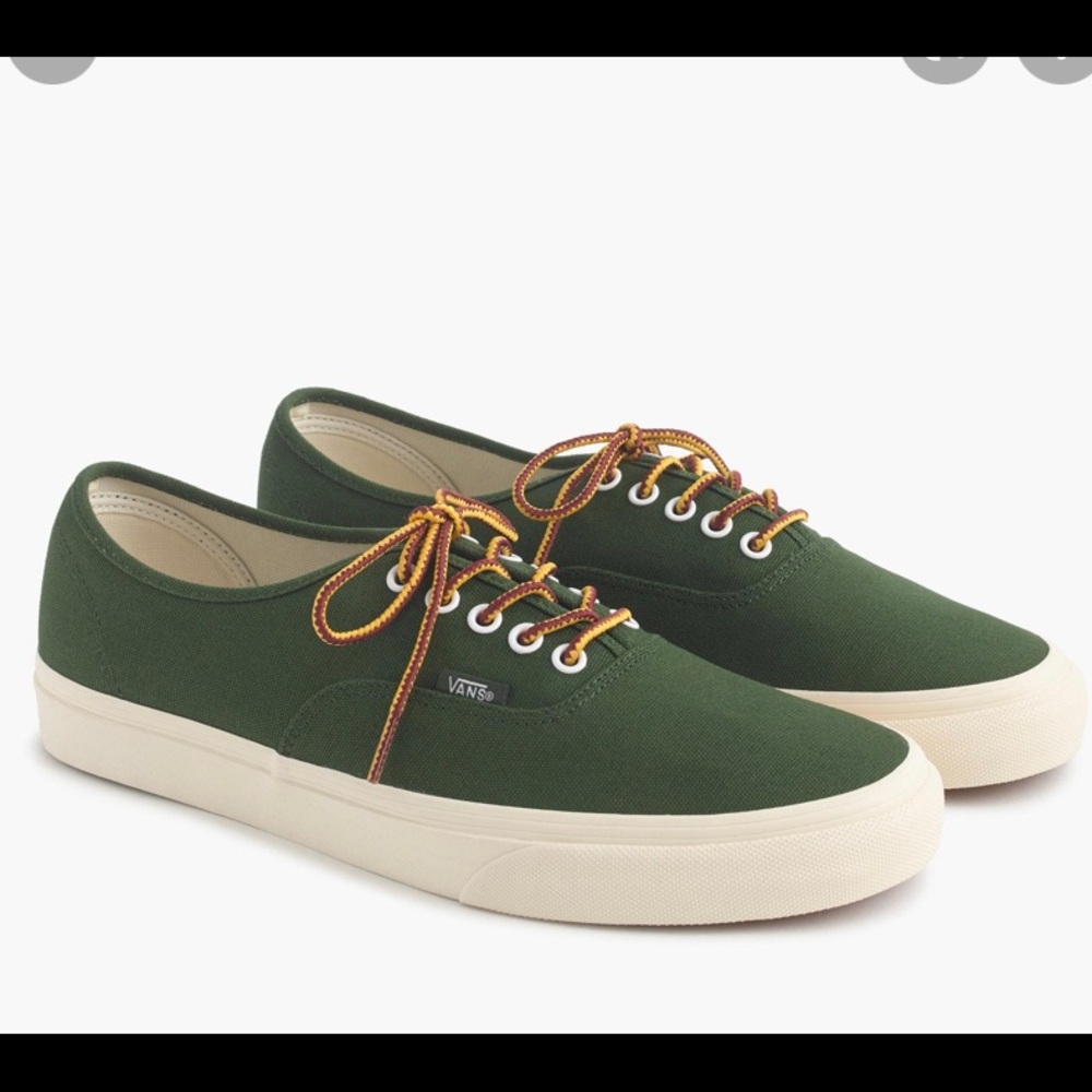 Vans For J.Crew Heavy green canvas sneakers tennis shoes size 11